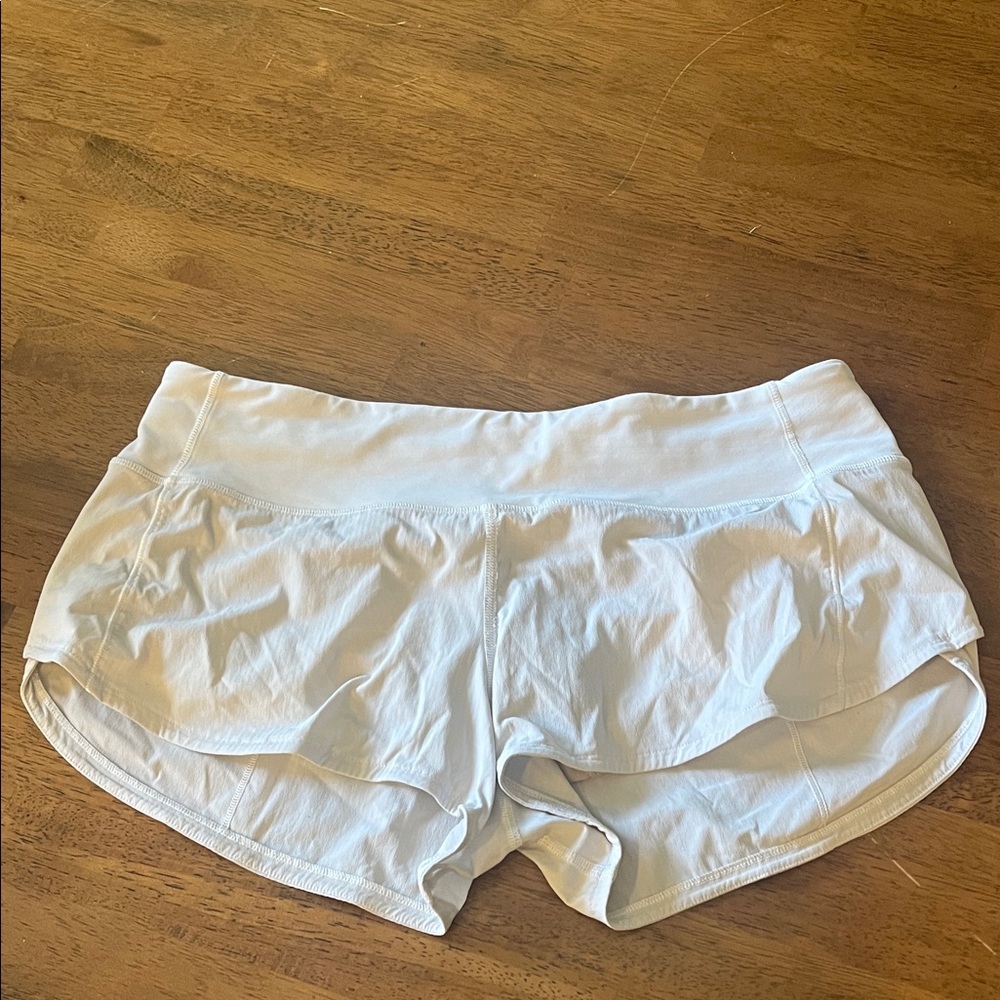 Lululemon Athletica White speed up Athletic Shorts